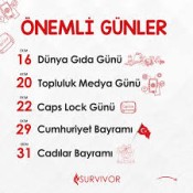 Ekim ayi ozel gunler arasında Cumhuriyet Bayramı, Dünya Hayvanları Koruma Günü ve Dünya Gıda Günü Kocaeli'de çeşitli etkinliklerle kutlanır